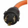 Ac Works 1.5ft L5-30P 30 Amp 3-Prong Generator Locking Plug to Household Tri-Outlets L530W515-018